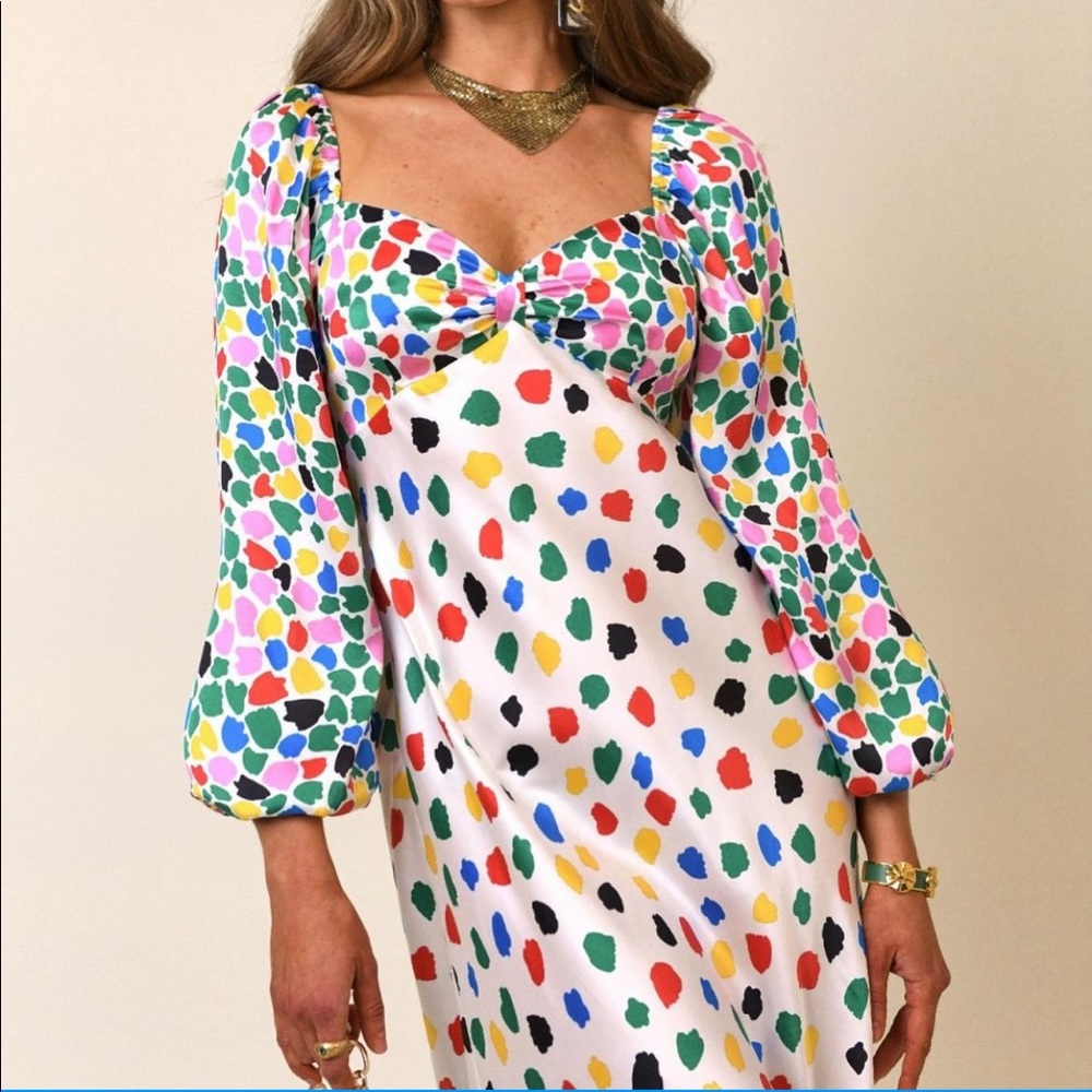 RIXO Paris Dress Micro Tulip Black Multi Small